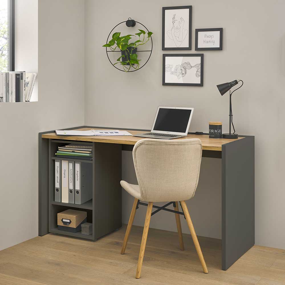 Office Schreibtisch & Regal - Ahilav (zweiteilig)