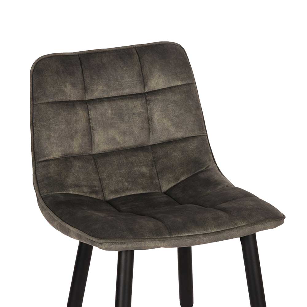 Velours Barstühle in Dunkelgrün - Cremo (2er Set)