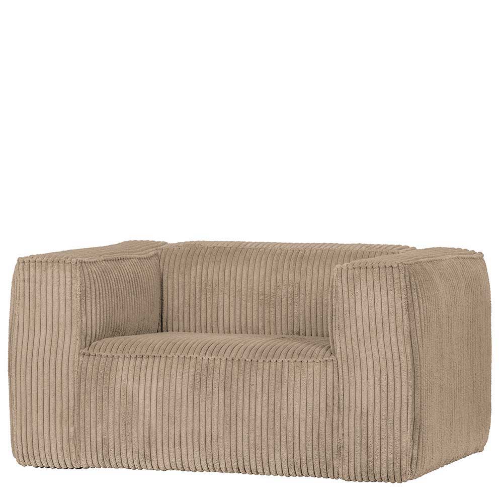 Stylischer Breitcord Sessel in Beige - Viamo