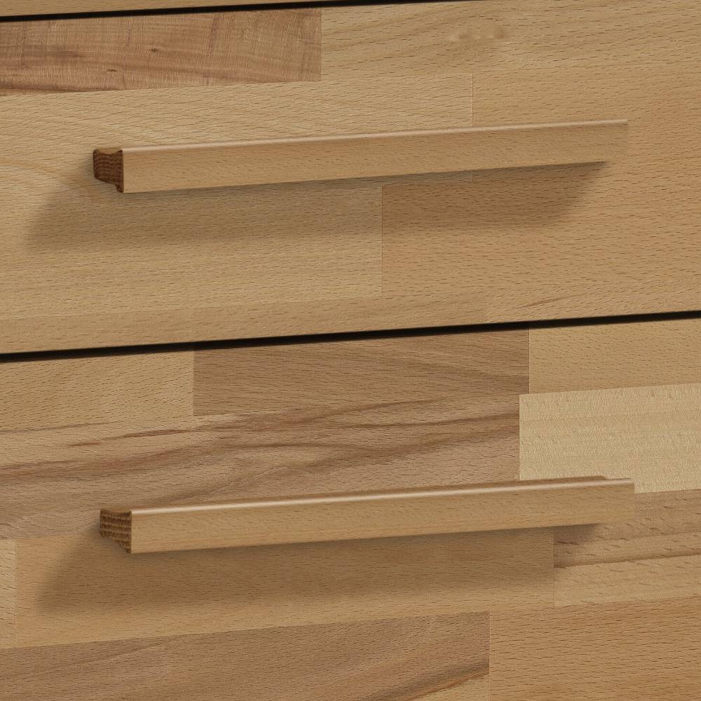 Kommode Schubladenfronten aus Kernbuche mit integrierten Holzgriffen – Naron