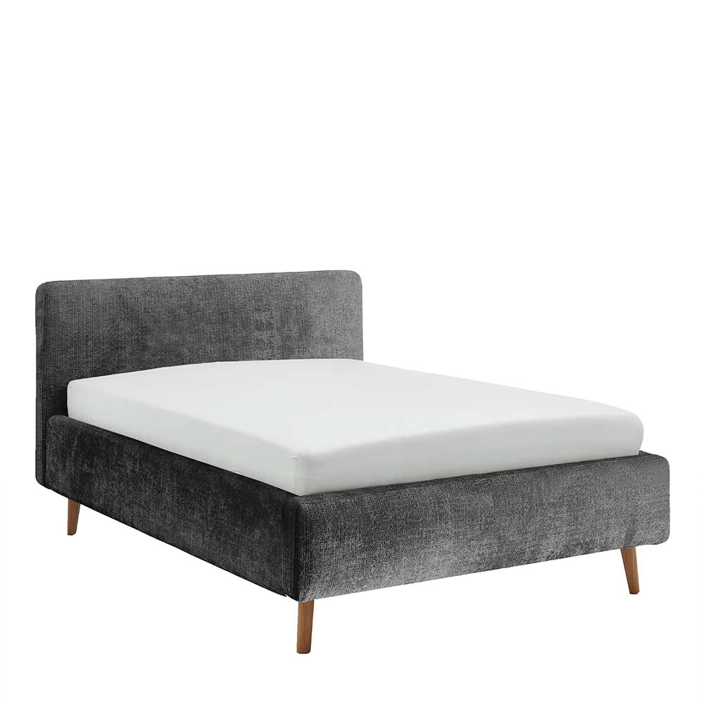 Boucle Stauraumbett in Anthrazit - Seen