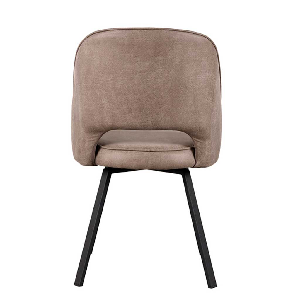 Polsterstuhl aus Microfaser Taupe - Imenza (2er Set)