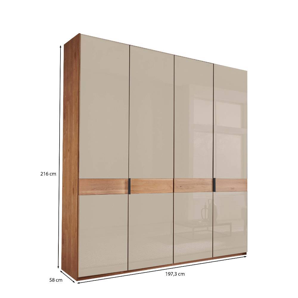 4-türiger Schlafzimmerschrank in Champagner - Angelina