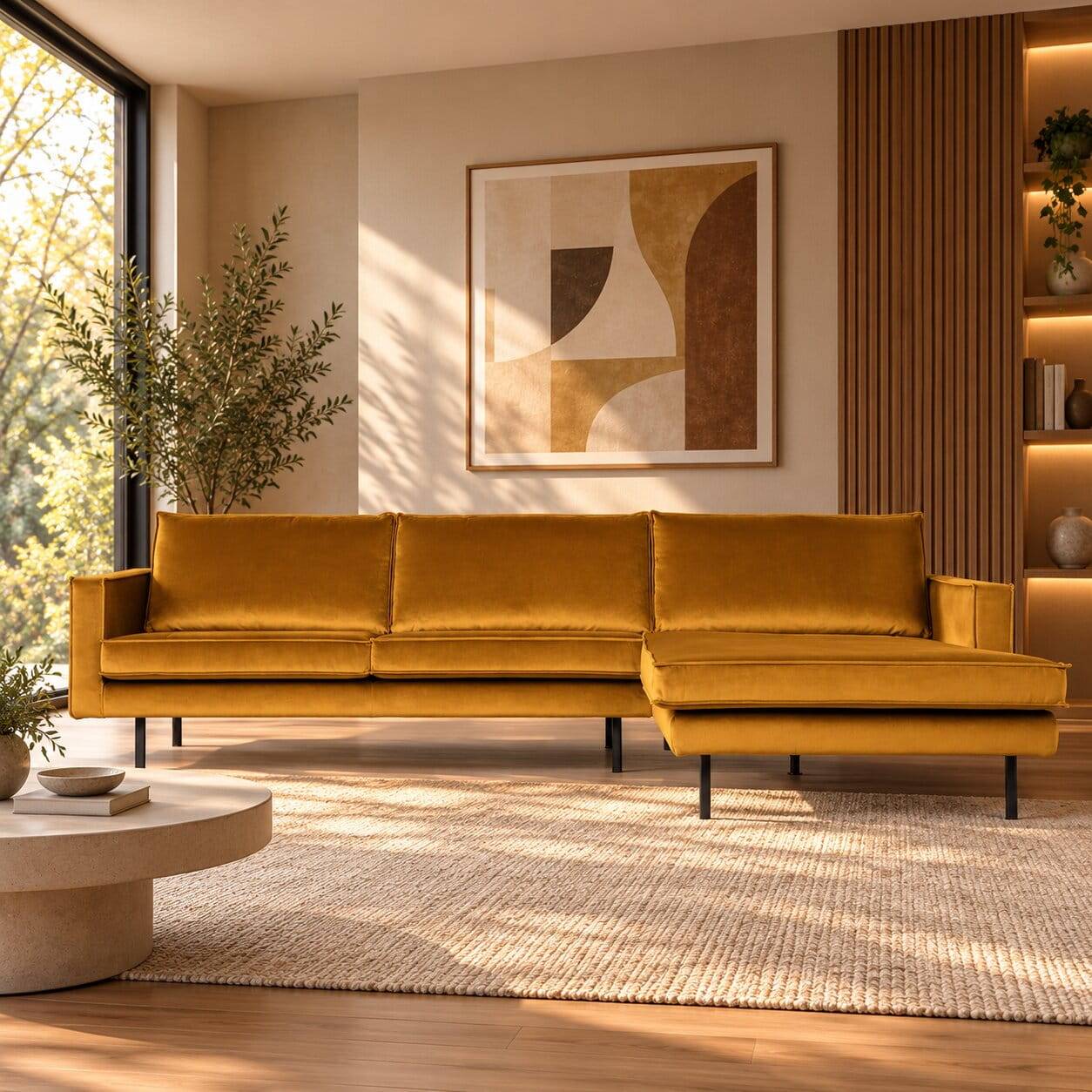 300x85x155 Couch über Eck mit vier Plätzen - Nustra
