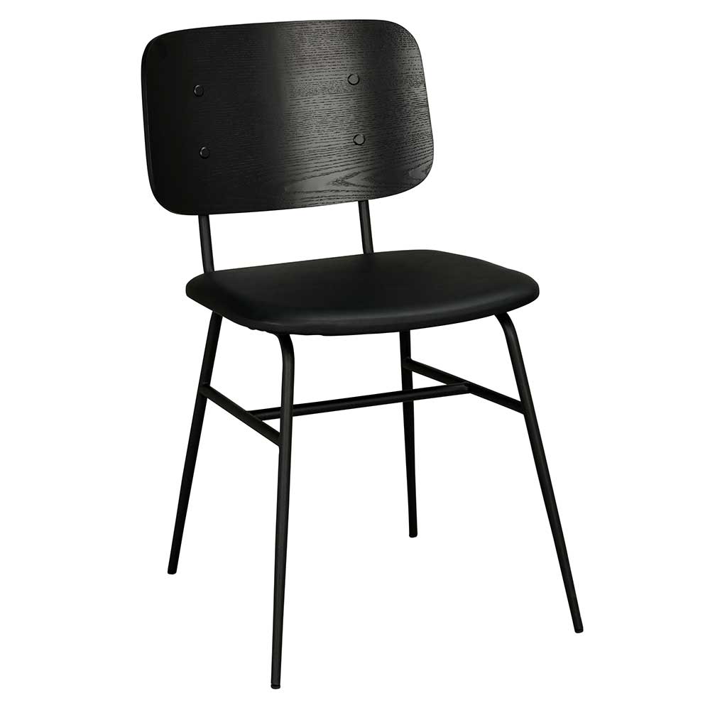 Schwarze Küchenstühle aus Material Mix - Nemuro (2er Set)