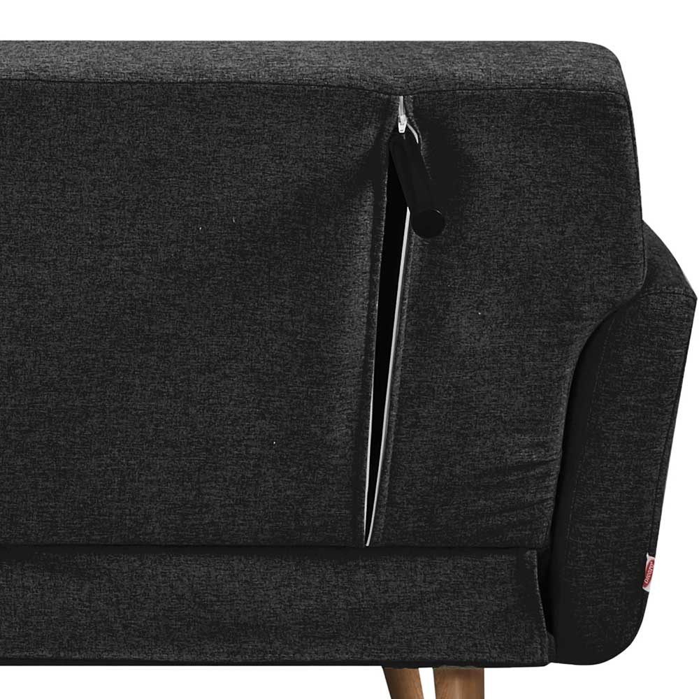 Offener Reißverschluss zeigt den Verwandlungsmechanismus des Schlafsofas – Adamu
