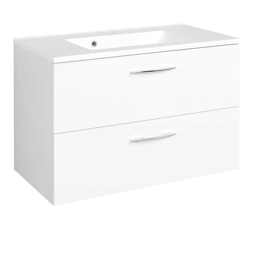 Weißer Waschplatz 80 cm breit - Lartemo (zweiteilig)