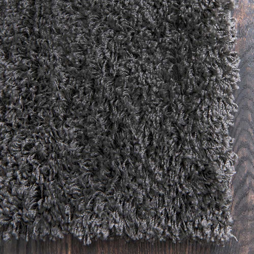 Dunkelgrauer Teppich mit Hochflor - Rosarios