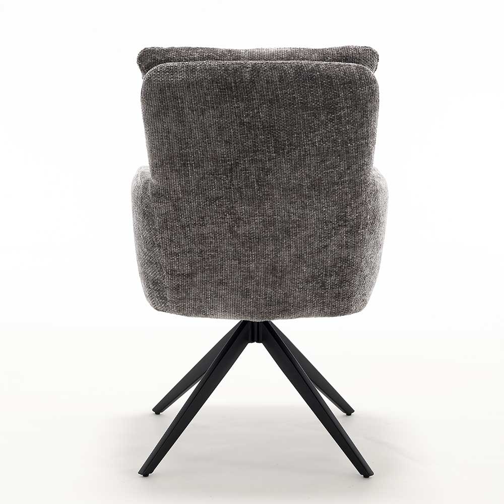 Bequemer Esszimmerstuhl mit weicher Chenille-Polsterung und Federkern, Rückansicht – Egeass