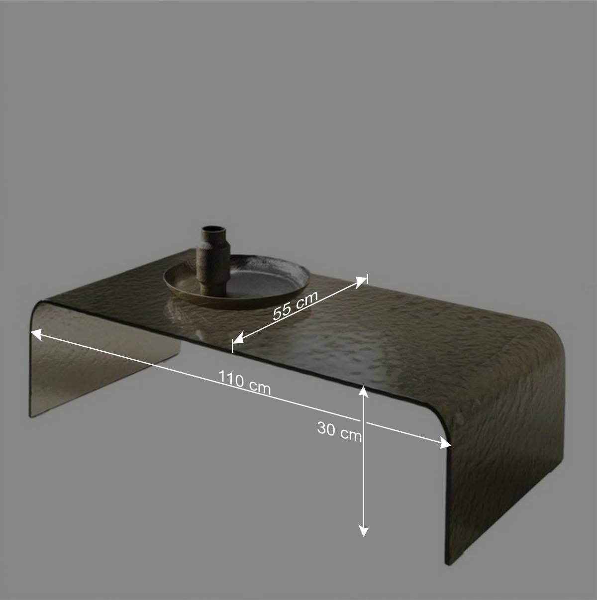 Design Couchtisch aus Strukturglas - Jula