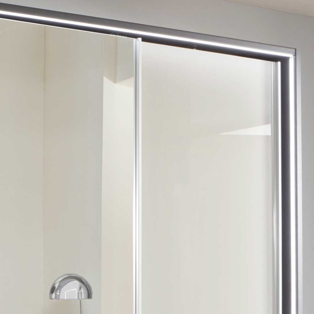 Design Schrank mit Spiegel & Glas Front Hellgrau - Capolyna