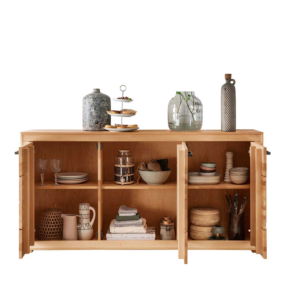 172x86x40 Modernes Kernbuche Sideboard 3-türig - Sarosca