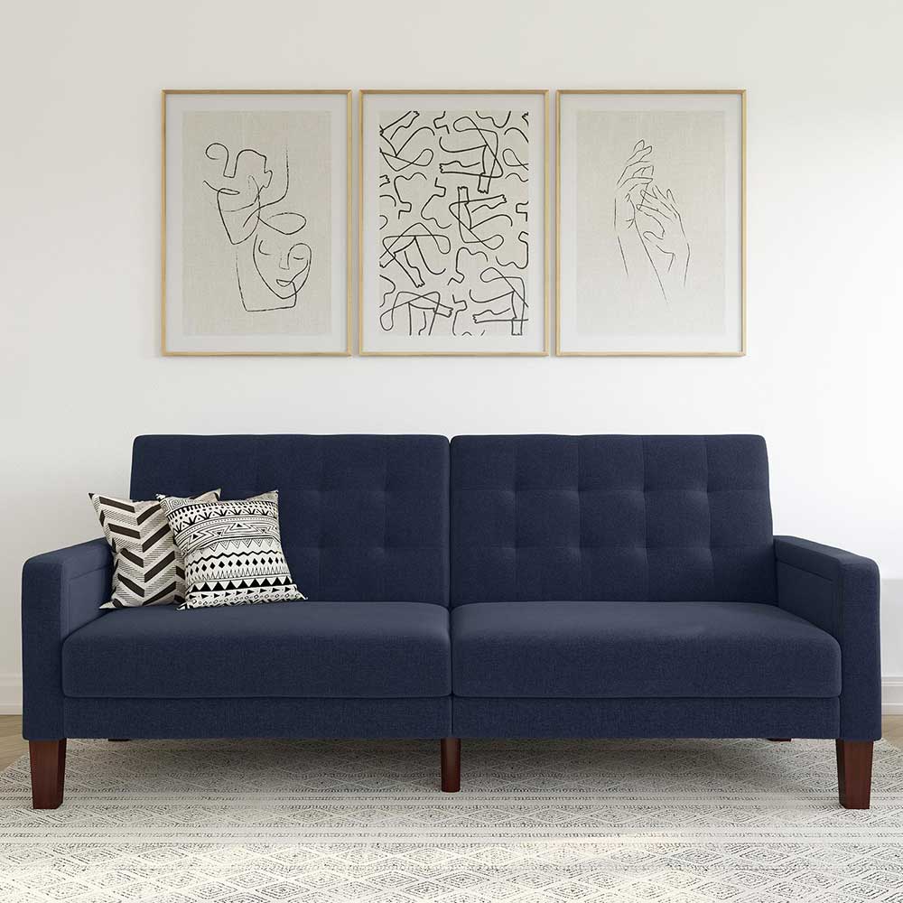 Klappcouch in Dunkelblau und Braun - Cablus