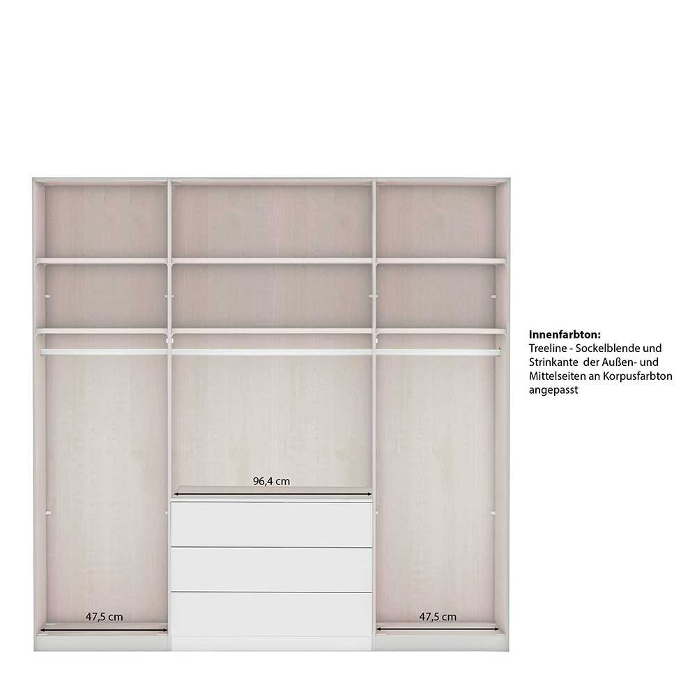 Graugrüner Kombi-Kleiderschrank 200 cm breit - Rajavo