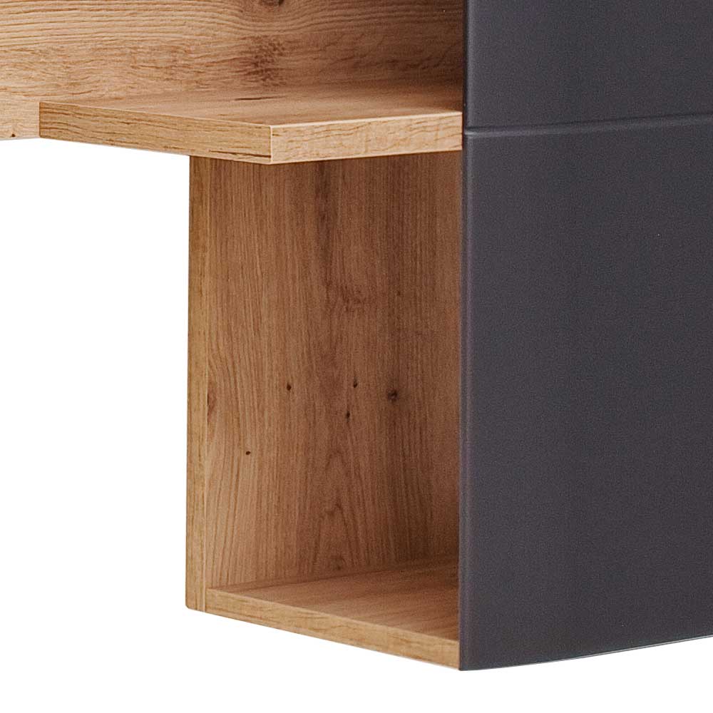 Design Wandboard Regal in Eichefarben & Grau - Vecenda