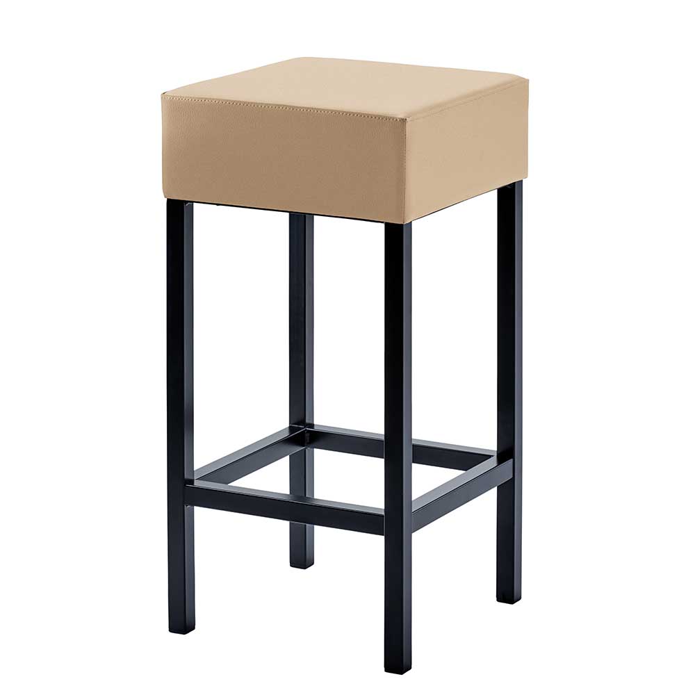 Hoher Hocker in Beige & Schwarz - Daspony