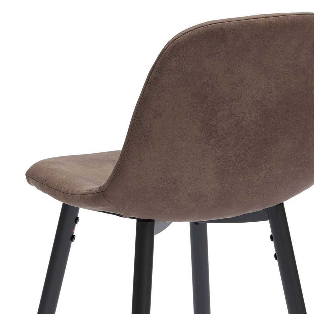 Vintage Barhocker mit Lehne Dorisa Kunstleder Taupe (2er Set)