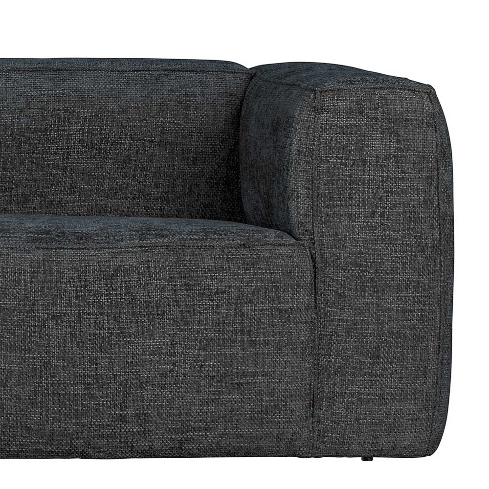 Strukturstoff L-Sofa in Dunkelgrau - Neasa