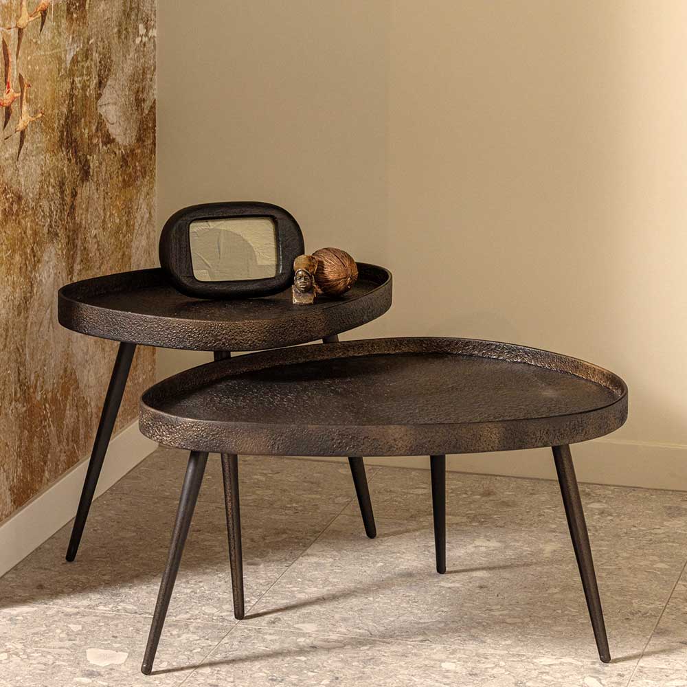 Wohnzimmertische in Bronze Antik Finish - Loventia (zweiteilig)