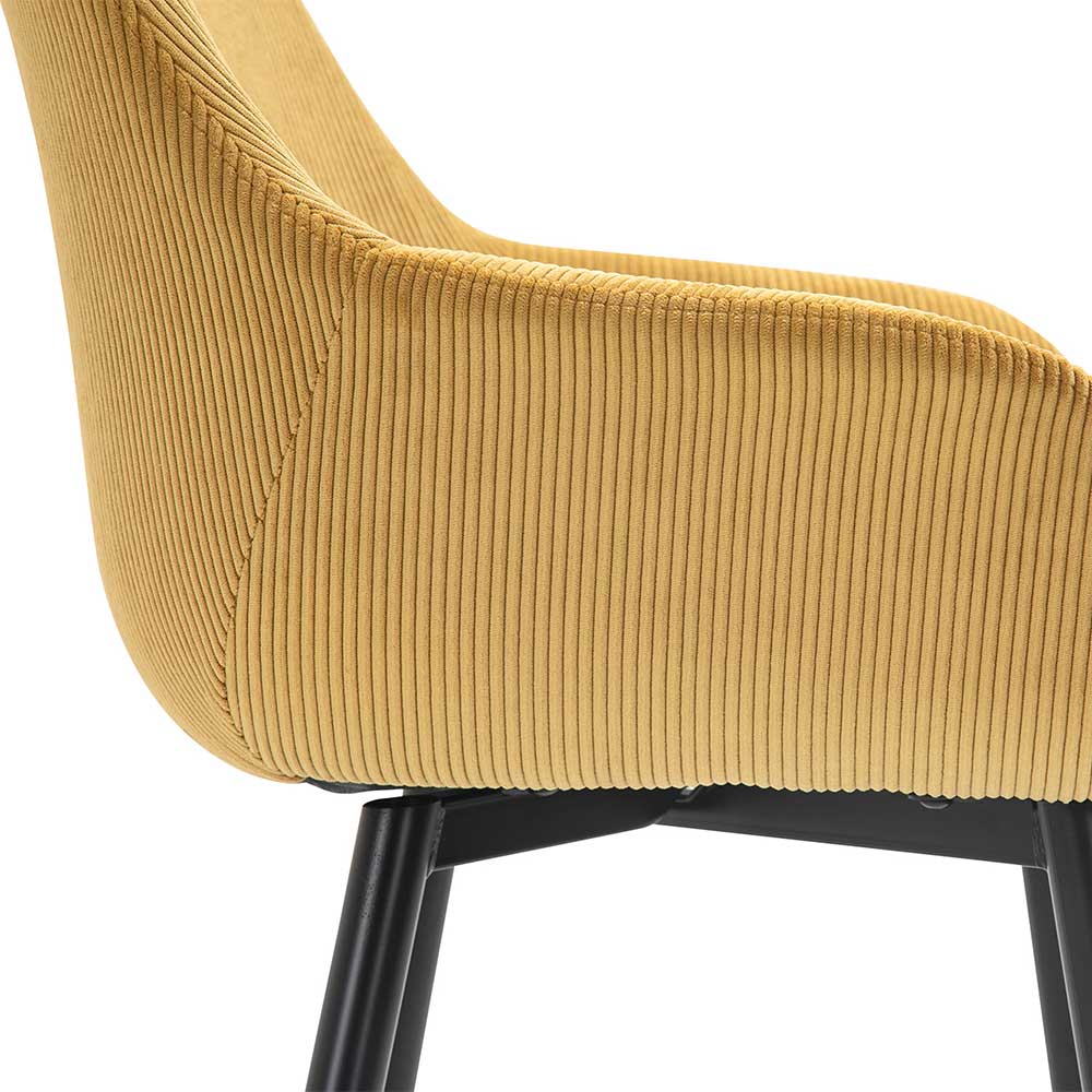 Cordstühle in Gold Gelb - Xaidon (2er Set)