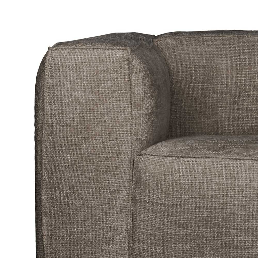 3,5er Wohnzimmer Sofa aus Strukturstoff Beigegrau - Babro