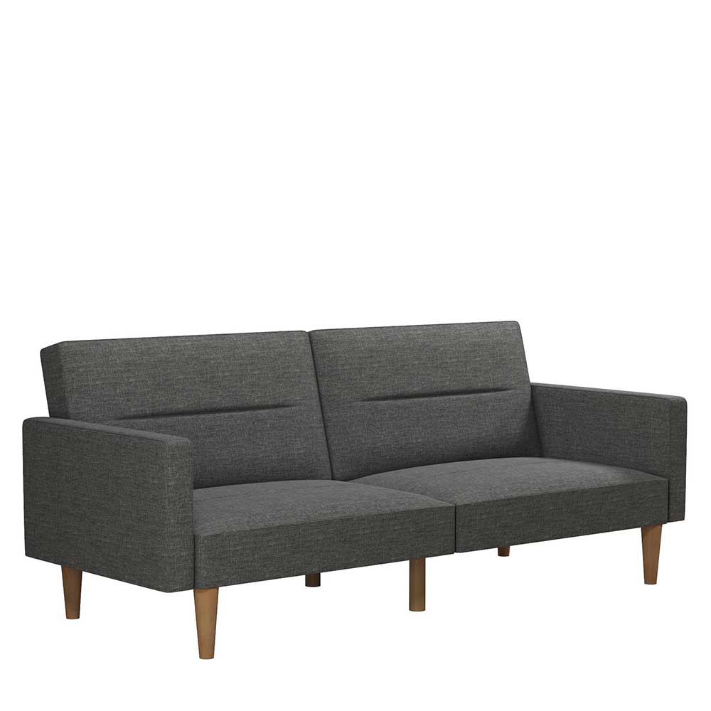 Dreisitzer Schlafsofa in Grau und Holz Natur - Maragas