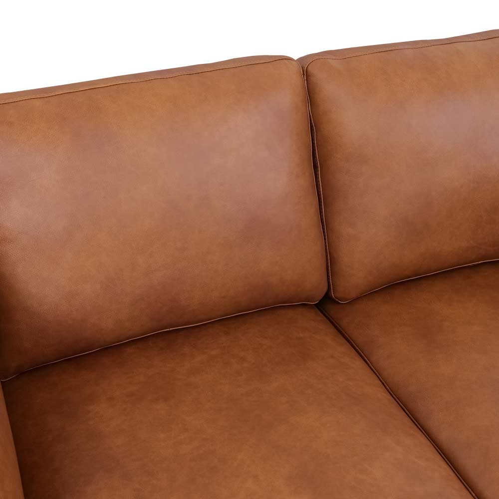 Sofa in Leder Cognac Braun - Lespavo