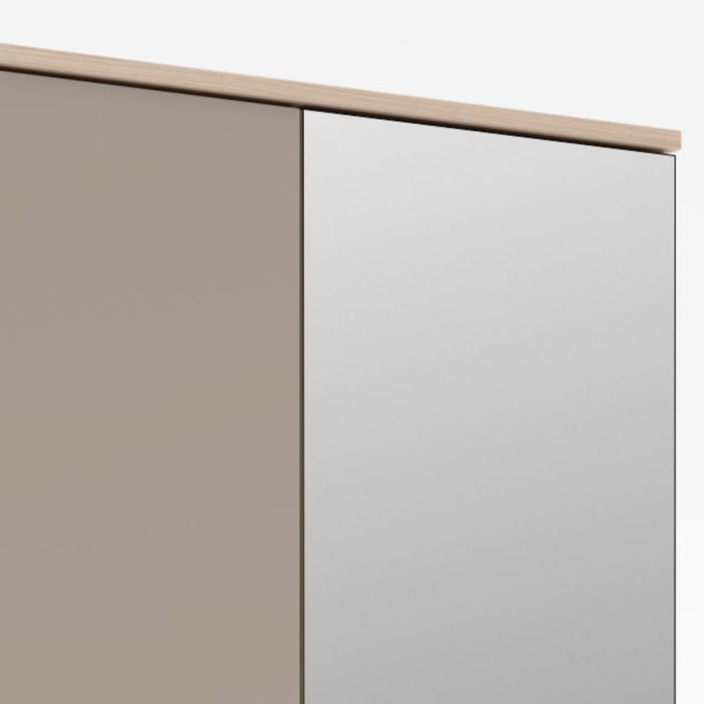 Garderobenschrank in Hellgrau und Eiche Holzoptik - Kildare