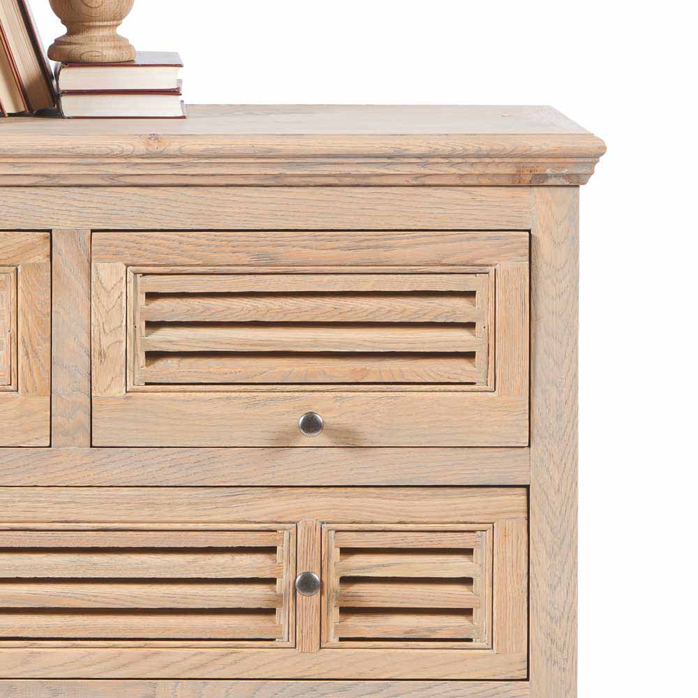 Vintage Kommode mit Lamellen Front Taunton aus Eiche teilmassiv