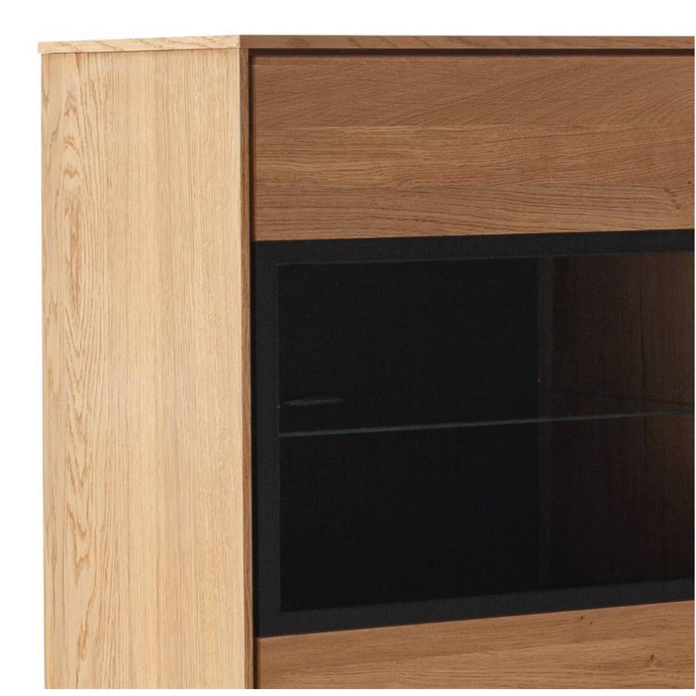 Highboard-Vitrine in Wildeiche teilmassiv - Pulvaria