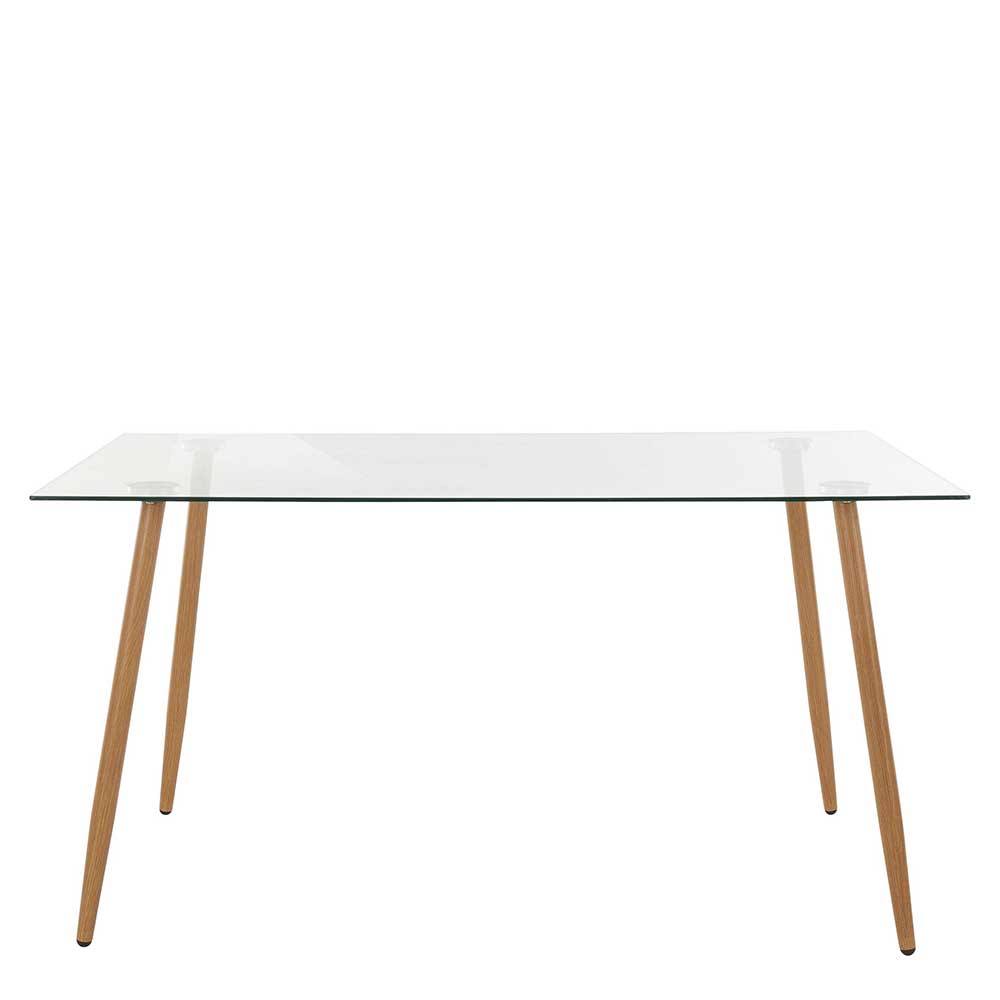 Scandi Chic Esszimmer Glastisch 140x80 cm - Rusaly