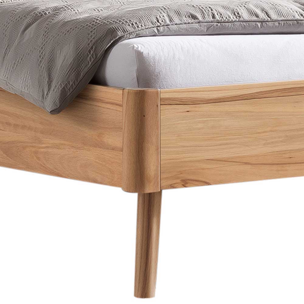 Elegantes Bett aus Wildbuche und Kunstleder - Shyma