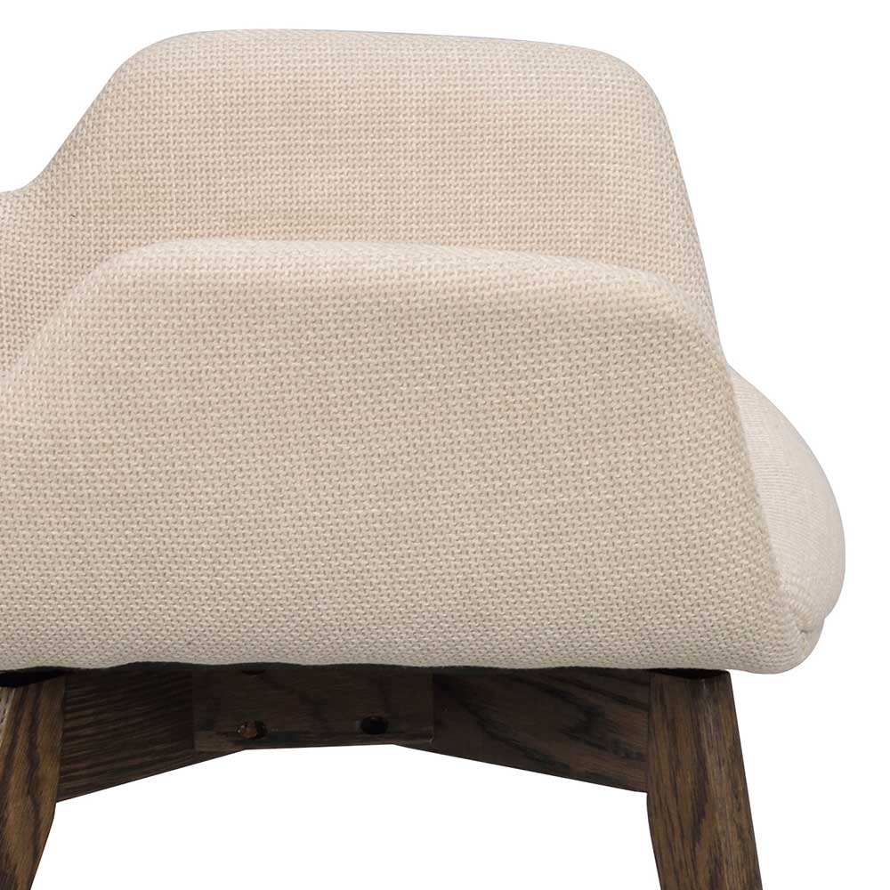 Stühle in Beige & Eiche Dunkelbraun - Invitus (2er Set)