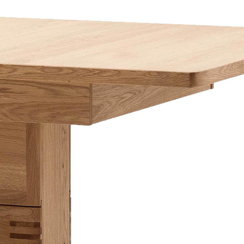 Esszimmer Säulentisch mit zwei Einlegeplatten - Crupean