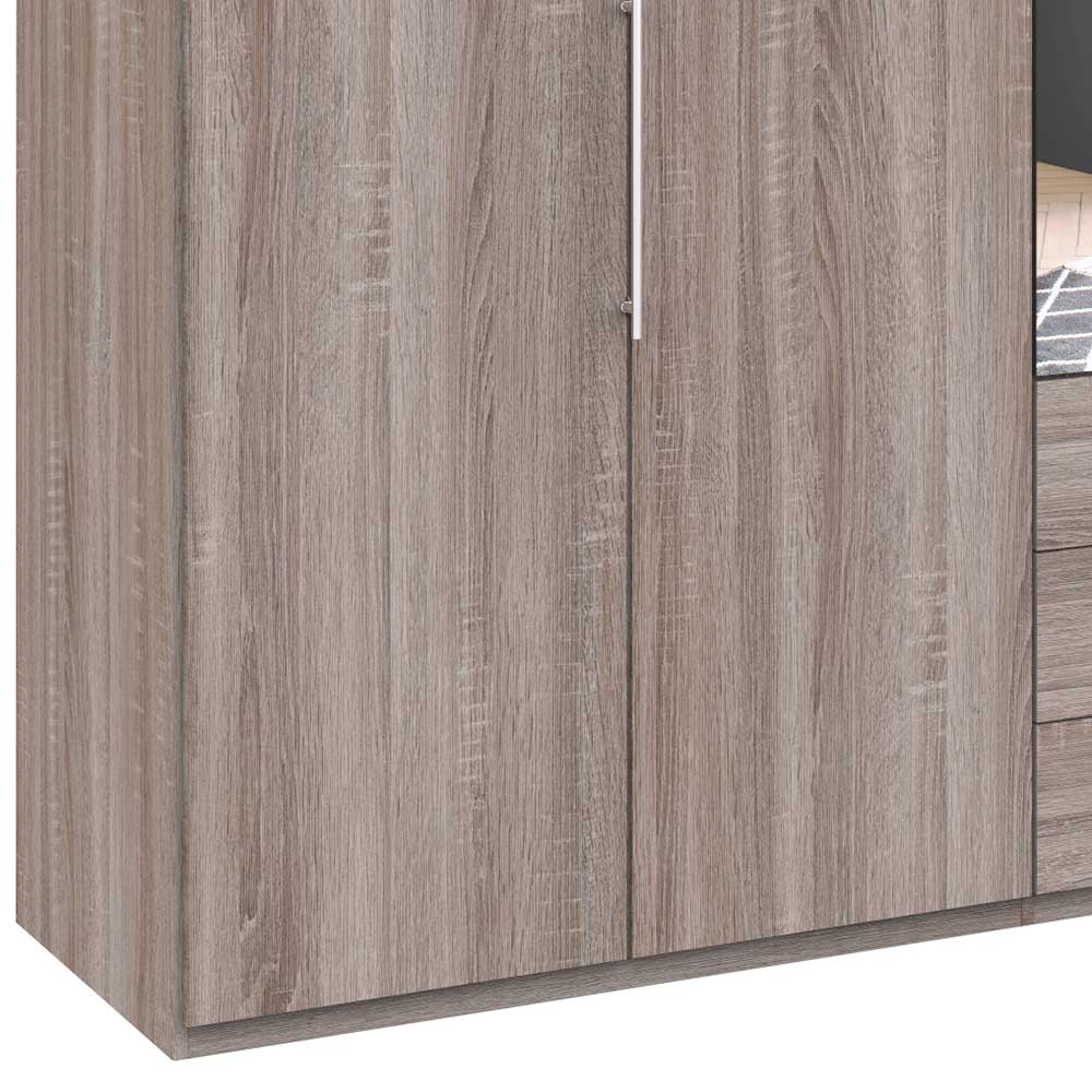 300 cm breiter Falttürenschrank in Holzoptik dunkel - Riding