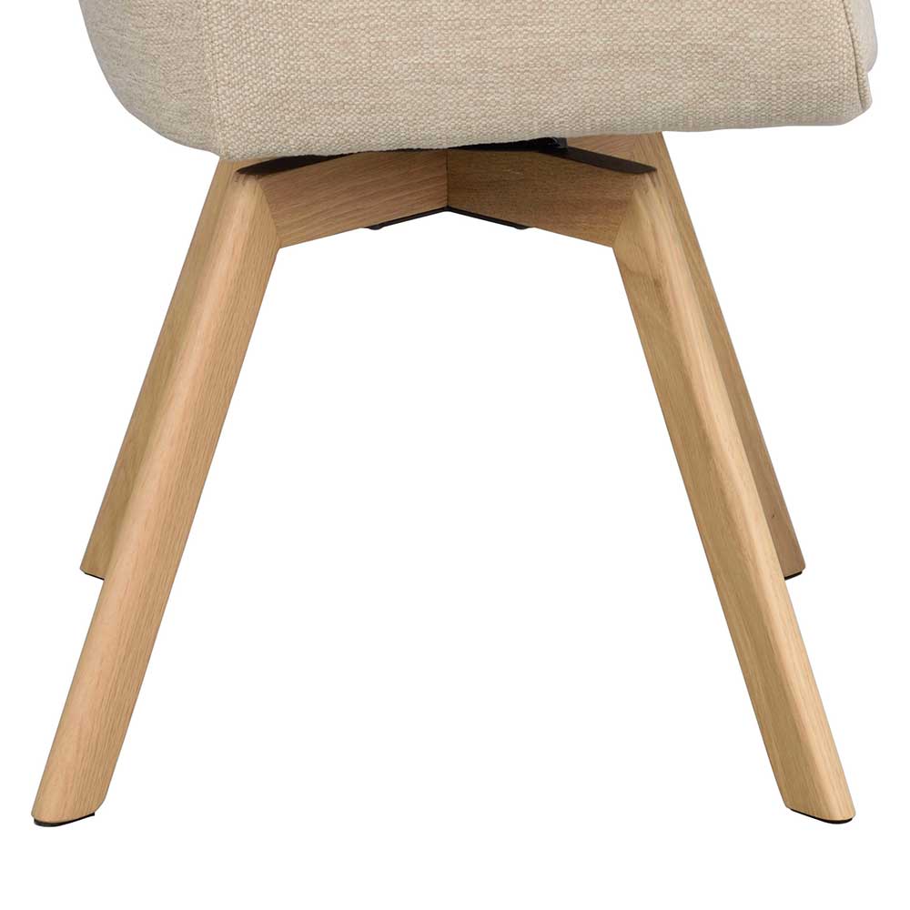 Drehbarer Tischsessel in Creme - Vecchio (2er Set)