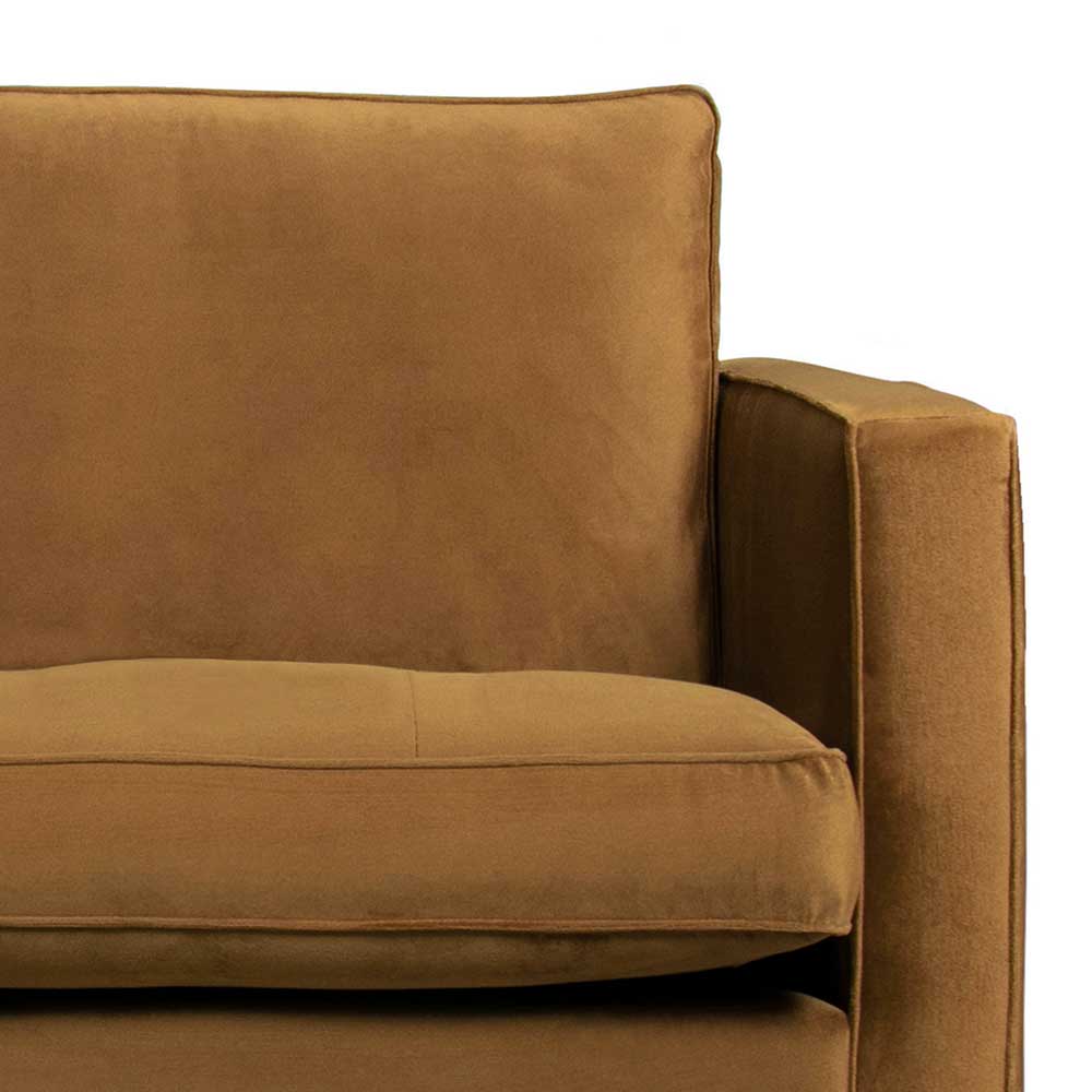 Samt Retrosofa in Honigfarben - Saguan