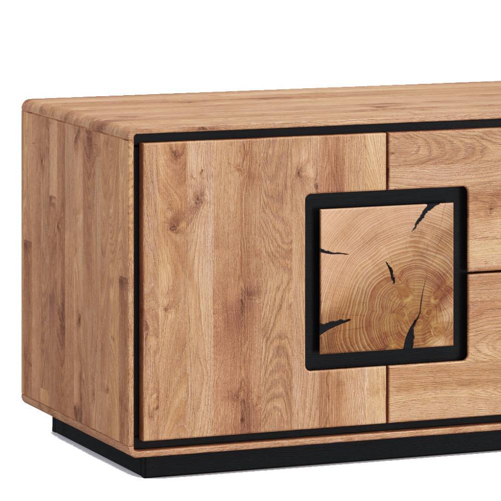 TV Lowboard mit Hirnholz Applikationen - Shipper