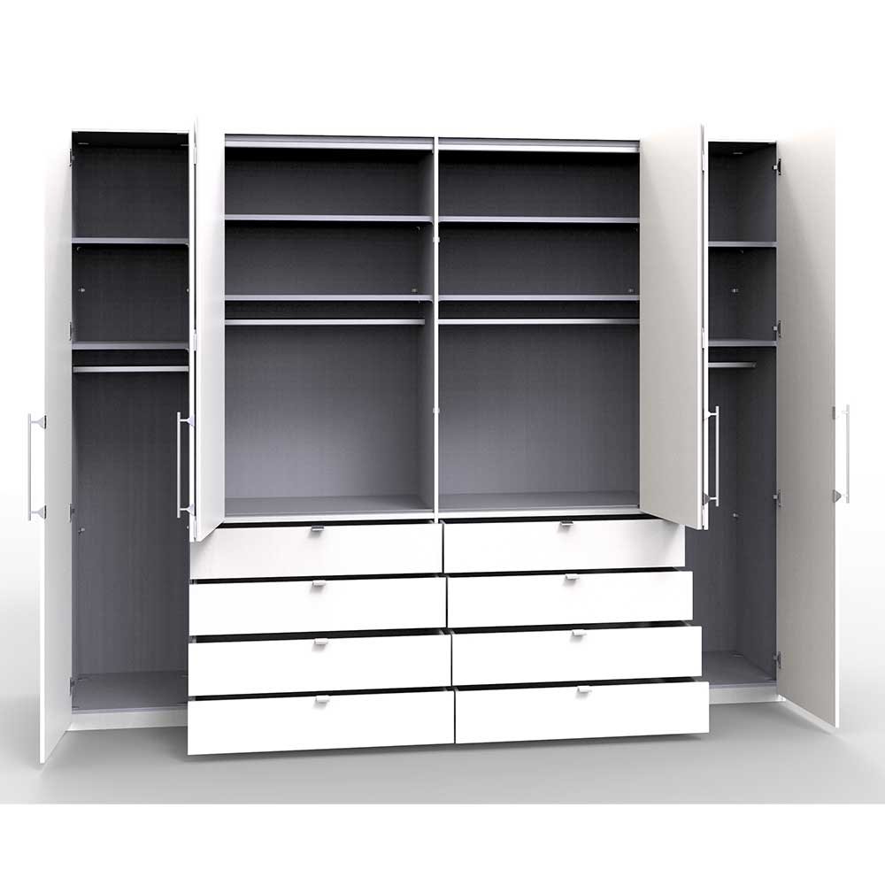 Kleiderschrank fürs Schlafzimmer mit Metallgriffen - Donpiave