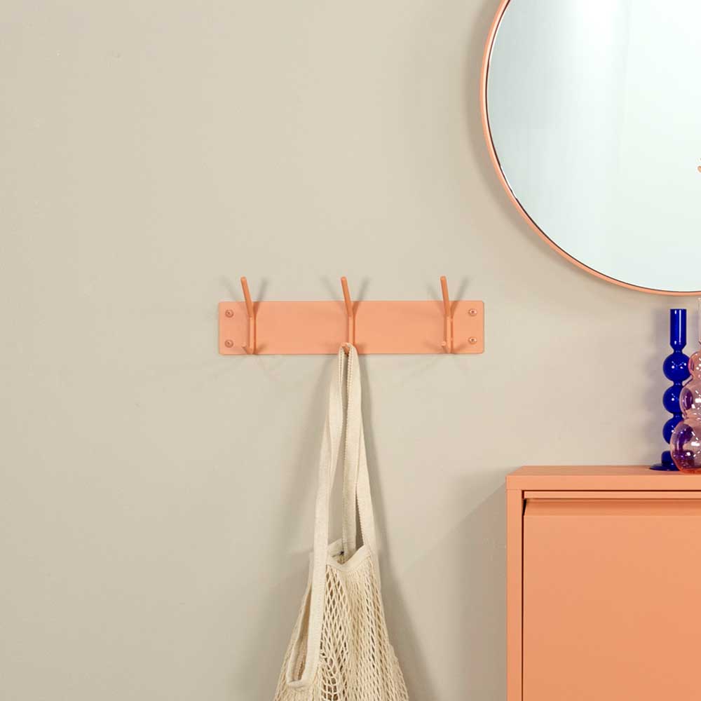 Wandgarderobe pulverbeschichtet in Terracotta - Harras