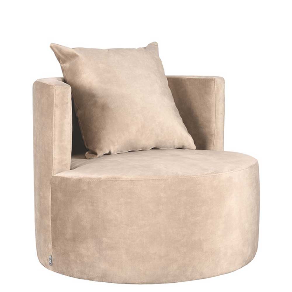 Polstersessel in Beige Velours - Sealand
