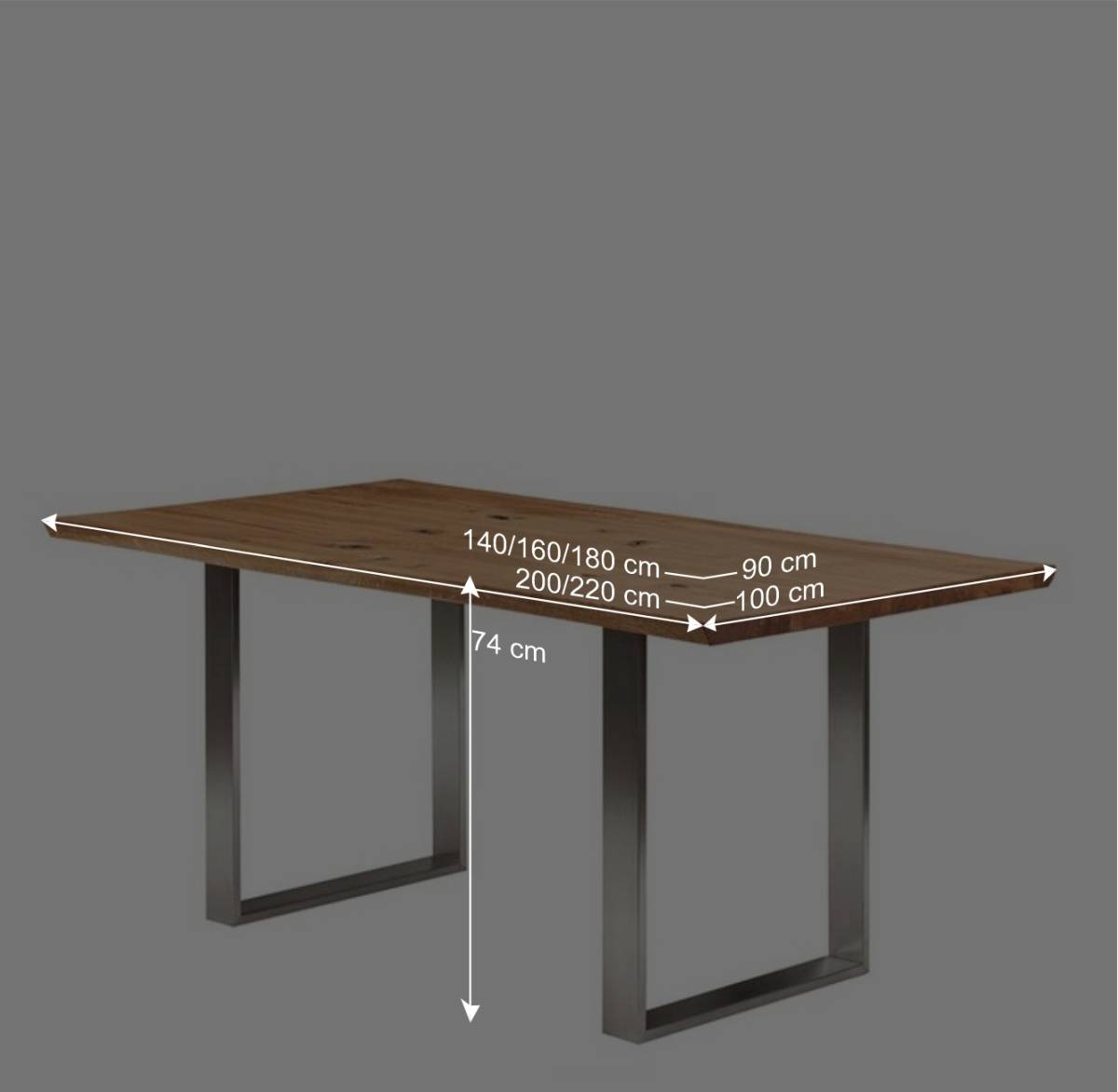 Design Esszimmertisch aus Wildeiche Naturkante - Sympatia
