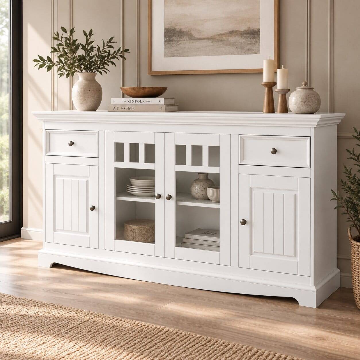 Landhaus Sideboard in Weiß lackiert - Indico