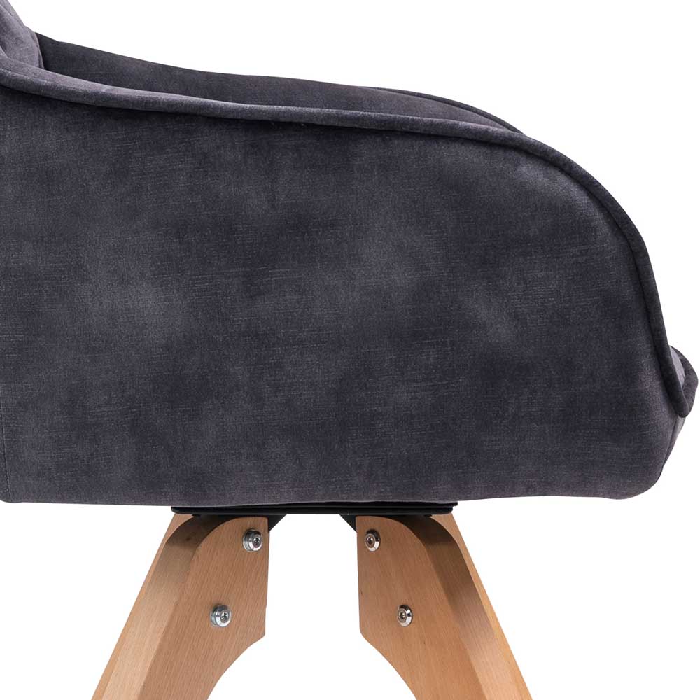 Esstisch Sessel in Schwarz Vintage Samt - Coolia
