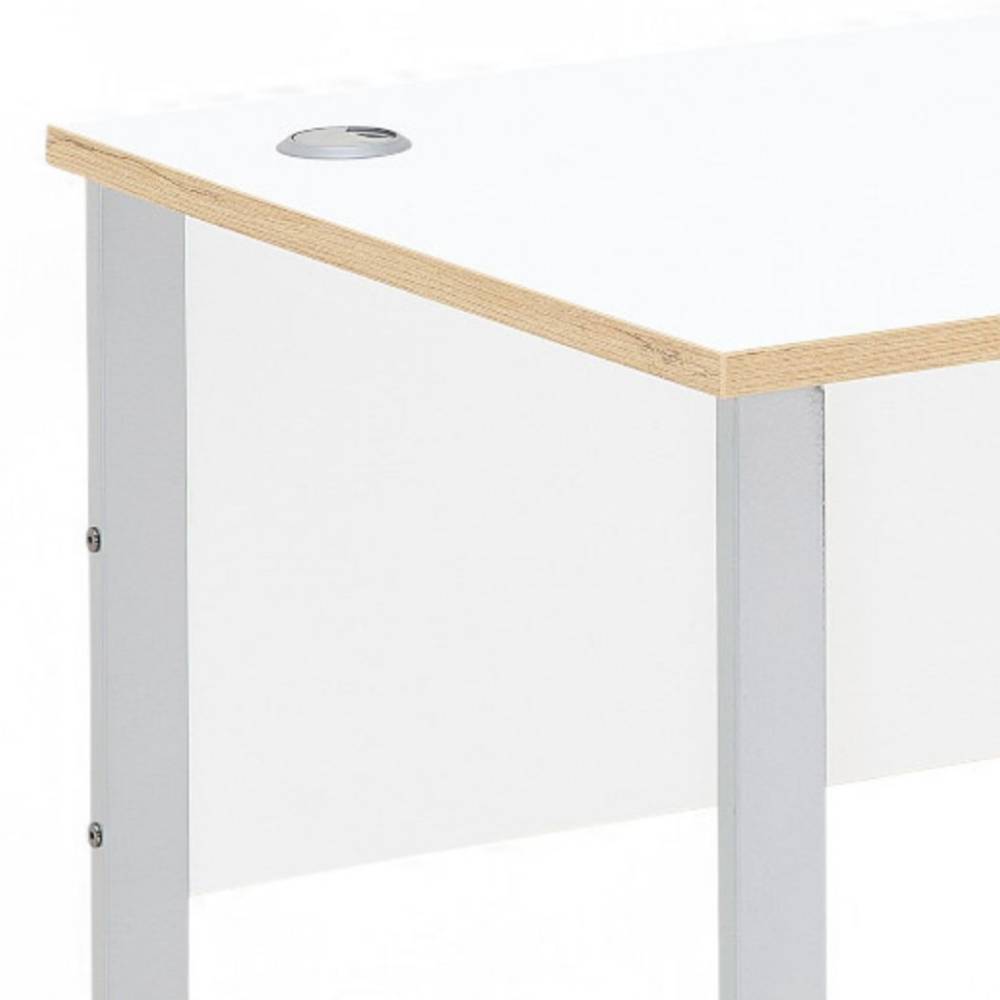 Bürotisch in Weiß und Eiche Optik - Anesto