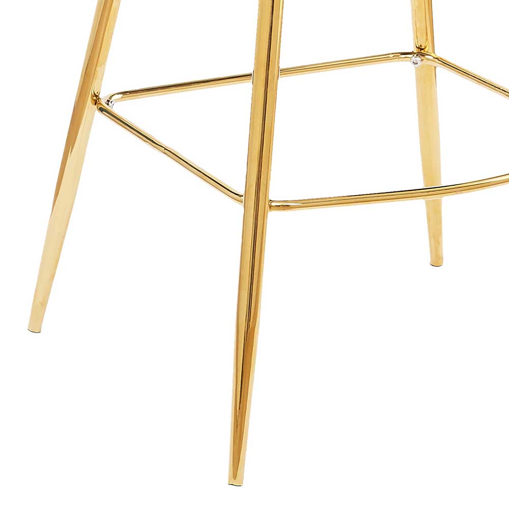 Muschel Barstühle in Hellgrau & Gold - Locceri (2er Set)