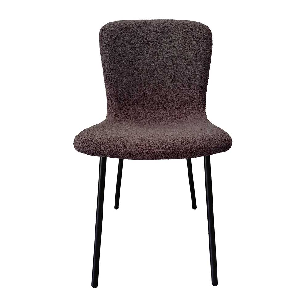 Schalenstühle in Dunkelgrau Boucle - Cranita (4er Set)