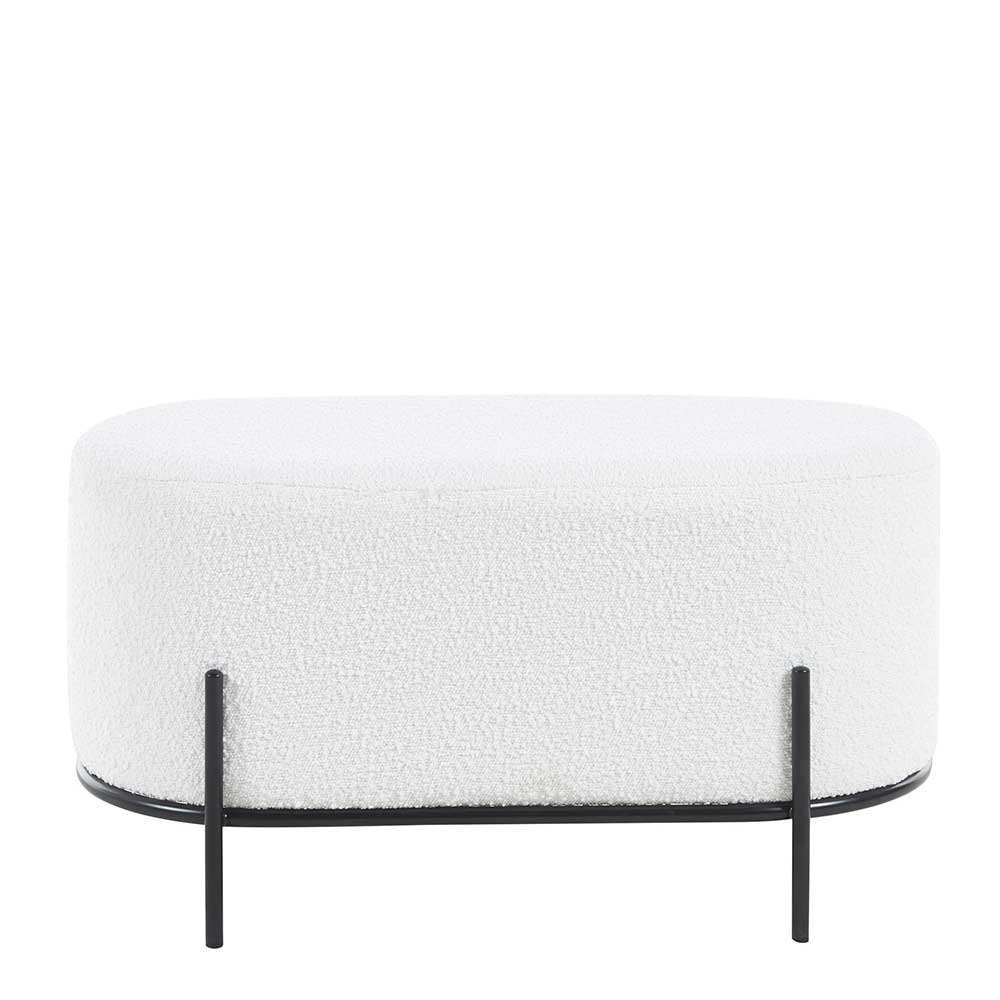 Gepolsterter Hocker in Oval mit Boucle Bezug - Cady