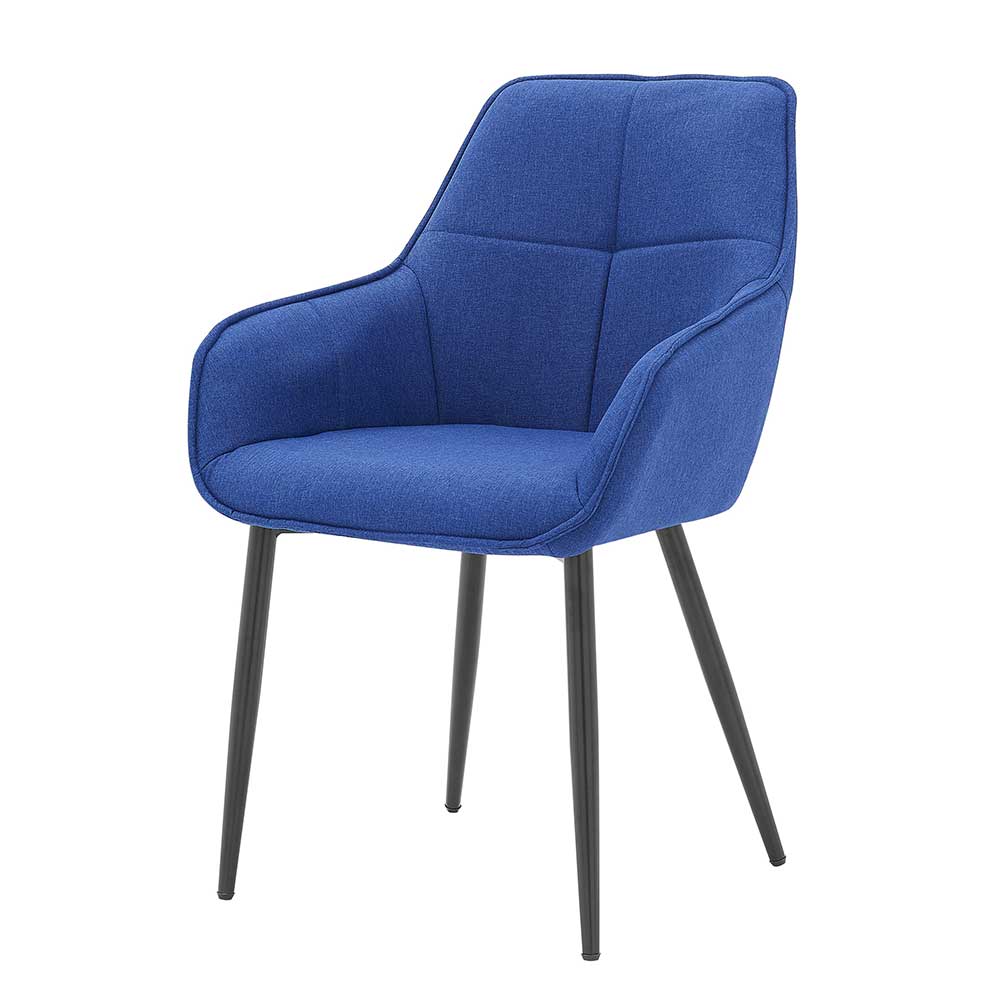 Moderner Tischsessel mit Leinen in Blau - Austino