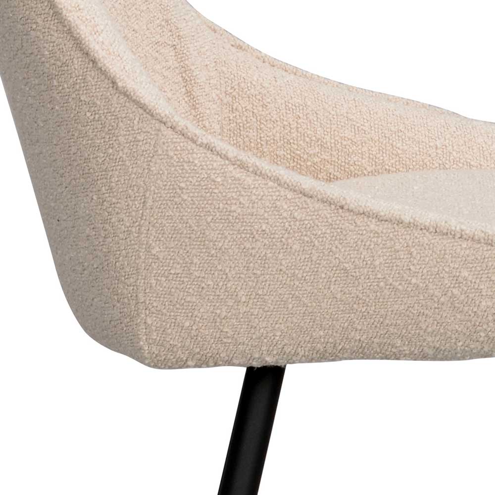 Moderne Boucle Barstühle in Beige - Alberta (2er Set)